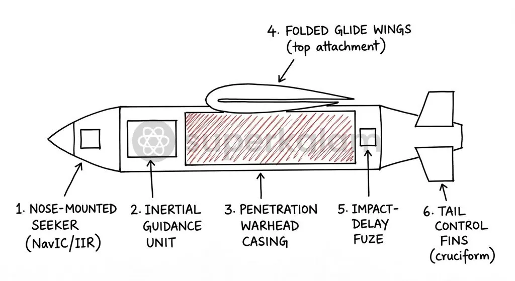 The SAAW architecture integrates foldable aerodynamic wings with dual-mode guidance options and delayed impact fusing.