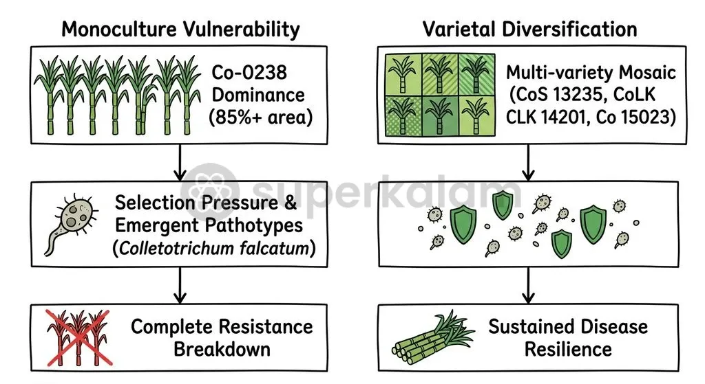 Continuous single-cultivar cultivation creates intense selection pressure, accelerating the emergence of virulent pathotypes like CF13.