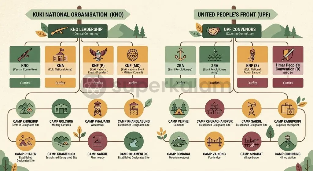 Over 2,200 cadres are organised under two principal umbrella bodies representing 25 distinct armed factions.