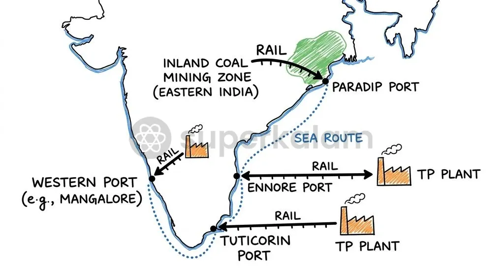 The Rail-Sea-Rail framework reduces pressure on saturated railway corridors by linking eastern coalfields to coastal ports.