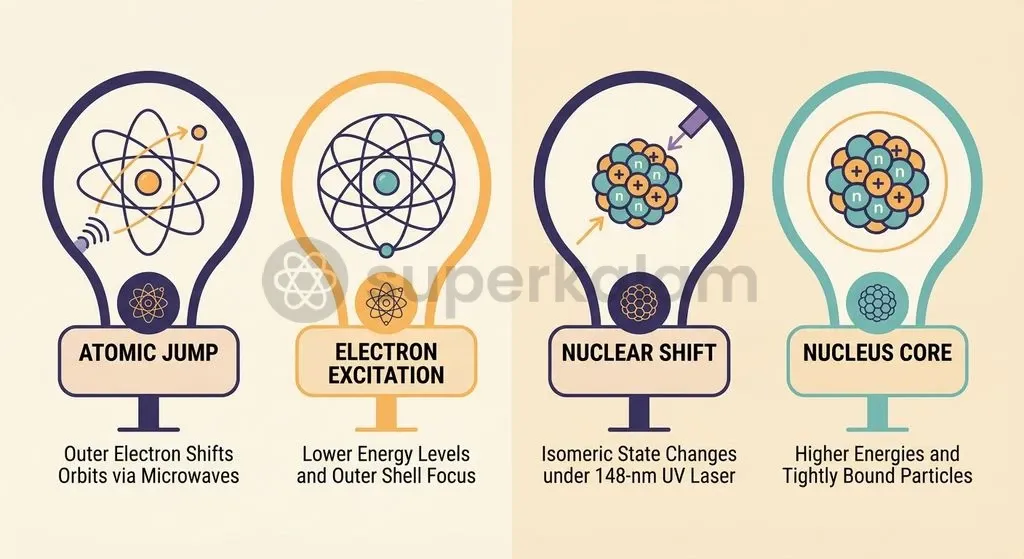 Unlike atomic clocks that probe diffuse outer electron clouds, nuclear clocks interrogate tightly packed nucleons shielded within the atomic core.