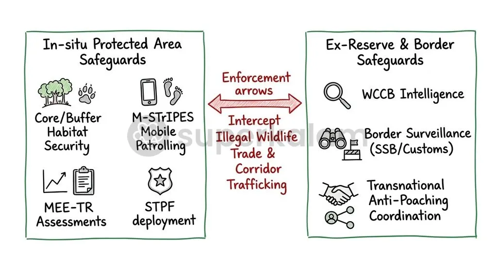 While M-STrIPES secures core tiger reserves, combating transnational crime requires monitoring ex-reserve transit corridors.
