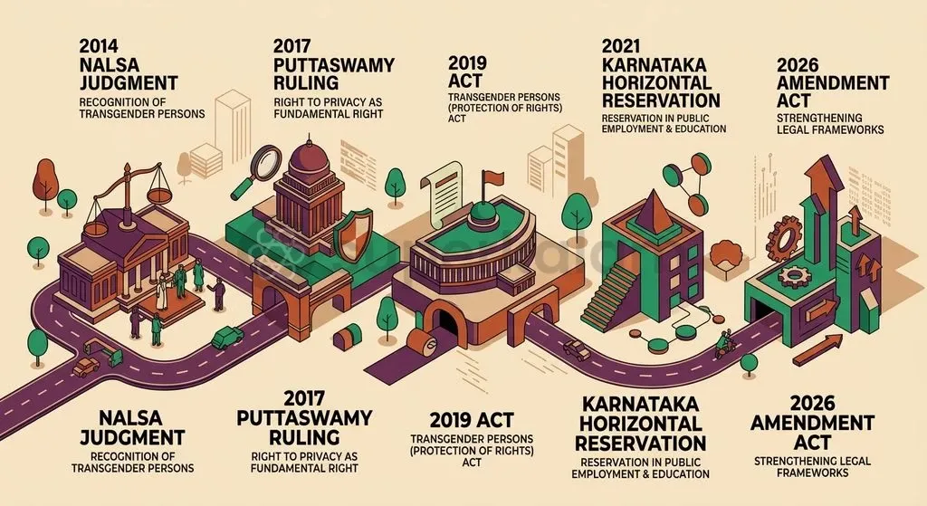 The legal evolution from the 2014 NALSA self-determination mandate to the 2026 administrative screening requirements.