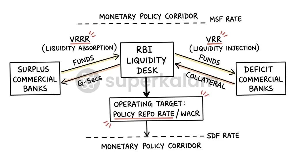 Simultaneous liquidity injections and absorptions help bridge interbank distribution disparities across commercial lenders.