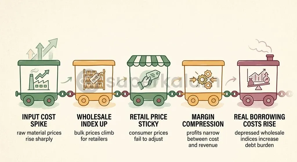 When wholesale and retail inflation diverge, single deflation in national accounts and rigid interest rate calibration create macroeconomic friction.