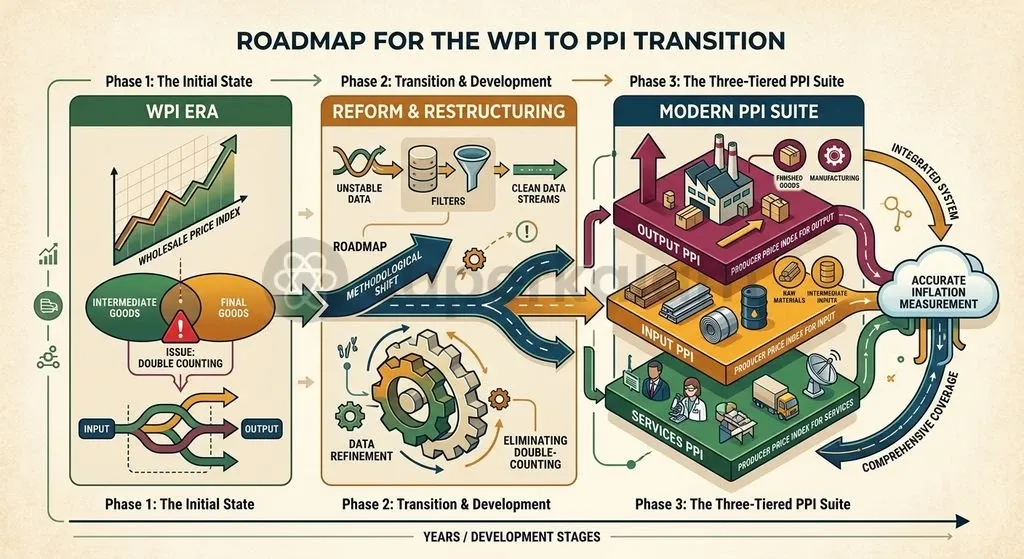 The transition to a Producer Price Index eliminates intermediary double-counting and incorporates domestic services for accurate national accounting.